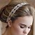 abordables Bijoux Cheveux-pleine fleur de cristal à la main ruban satin lacets bandeau pour la fête de mariage bijoux de cheveux dame