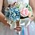abordables Fleurs de mariage-Fleurs de mariage Bouquets Mariage Perle / Dentelle / Soie 25cm