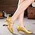 ieftine Pantofi Dans Clasic &amp; Modern-Pentru femei Pantofi Moderni Sandale Călcâi Adidași Toc Cubanez Imitație Piele Sclipici Strălucitor Cataramă Pliuri Auriu / Negru / Rosu / Interior / Antrenament / EU41