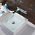 abordables Robinetteries de lavabo-Robinet lavabo - LED / Jet pluie Chrome Montage mural 2 trous / Mitigeur deux trousBath Taps