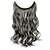 cheap Clip in Extensions-Wig Gray 45CM Synthetic High Temperature Wire Curly hair piece Color 2/613