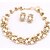 cheap Jewelry Sets-Women&#039;s Pearl Jewelry Set Choker Necklace Necklace / Earrings European Pearl Imitation Pearl Gold Pearl Earrings Jewelry Rainbow / White For Party Daily Casual Work