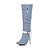 cheap Women&#039;s Boots-Women&#039;s Denim Spring / Summer / Fall Boots Stiletto Heel Round Toe Buckle Black / Dark Blue / Light Blue / Party &amp; Evening