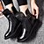 halpa Naisten saappaat-Bootsit-Matala korko-Naisten kengät-Nahka-Musta-Rento-Maihinnousukengät