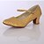 baratos Sapatos Para Dança de Salão &amp; Dança Moderna-Mulheres Sapatos de Dança Latina Salto Salto Robusto Glitter Cetim Gliter com Brilho Dourado / Prata / Interior
