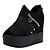 baratos Sapatos de Salto Alto de mulher-Feminino-Saltos-Anabela-Anabela-Preto / Branco-Couro Ecológico-Casual