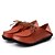 זול נעלי אוקספורד לנשים-נשים נוחות עור קיץ קזו&#039;אל עקב שטוח שחור חום אדום