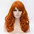 cheap Synthetic Trendy Wigs-Synthetic Wig Deep Wave Deep Wave With Bangs Wig Long Synthetic Hair Women&#039;s Side Part Orange
