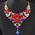 cheap Necklaces-Women&#039;s Crystal Statement Necklace Bib Chunky Ladies Elegant Baroque Alloy Rainbow Red Gray White Rose 40+5 cm Necklace Jewelry 1pc For Party Wedding Anniversary Masquerade Engagement Party Prom