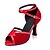 preiswerte Lateinamerikanische Schuhe-Damen Latin Beflockung Sandalen Absätze Anfänger Innen Verschlussschnalle Keilabsatz Rot 1 &quot;- 1 3/4&quot; Keine Maßfertigung möglich