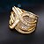 levne Fashion Ring-Široké prsteny Módní Evropský Zirkon Měď Pokovená platina Pozlacené Round Shape Zlatá Bílá Šperky Pro Svatební Párty Denní Ležérní 1ks