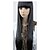 cheap Synthetic Trendy Wigs-Synthetic Wig Straight Kardashian Straight With Bangs Wig Very Long Black Synthetic Hair 10 inch Women&#039;s Black hairjoy