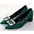 baratos Sapatos de Salto Alto de mulher-Feminino Flanelado Verão Casual Salto Grosso Preto Vermelho Verde