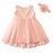 cheap Baby Girls&#039;  Dresses-Baby Girls&#039; Bow Dresswear Party Solid Colored Short Sleeve Dress Pink