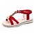 billige Sandaler til kvinder-Damer Sko Fleece Sommer Komfort Flad hæl Perlearbejde Til Afslappet Sort Beige Rød