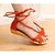 baratos Sandálias de mulher-Mulheres Sapatos Couro Ecológico Verão Sandálias Sem Salto Cadarço Laranja / Azul