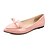 billige Flade sko til kvinder-Dame udendørs Afslappet Rosette Flade hæle Komfort Kunstlæder Sort Hvid Lys pink