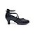 abordables Zapatos de salón y de baile moderno-Mujer Latino Salsa Semicuero Sandalia Interior Profesional Hebilla Tacón Cubano Negro No Personalizables