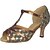 ieftine Pantofi Dans Latin-Pentru femei Încălțăminte latină Sandale Toc Personalizat Bronz Negru Roșu Buclă Pantofi Spumante / Piele de Căprioară / Sclipici Spumant / EU43