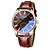preiswerte Armbanduhr-Herrn Totenkopfuhr Modeuhr Quartz Armbanduhren für den Alltag PU Band Glanz Bettelarmband Cool Schwarz Braun
