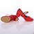 preiswerte Schuhe für Standardtanz und Modern Dance-Damen Schuhe für den lateinamerikanischen Tanz Ballsaal Innen Leistung Praxis Geteilte Sohle Schnalle Einheitliche Farbe Blockabsatz Schnalle Schwarz Fuchsie Rot