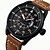 cheap Military Watches-NAVIFORCE Men&#039;s Sport Watch Military Watch Wrist Watch Japanese Quartz Leather Black / Brown 30 m Water Resistant / Waterproof Calendar / date / day Noctilucent Analog Casual - Brown Black Two Years