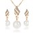 cheap Jewelry Sets-Pendant Necklace Imitation Pearl Rhinestone Gold Earrings Necklace Women&#039;s Fashion Jewelry Set For Party Wedding Casual / Necklace / Earrings / Bridal Jewelry Sets / Daily