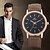 cheap Dress Classic Watches-Men&#039;s Fashion Round Leather Wristwatches Glass Analog Quartz Watch Casual Business Style