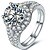 cheap Rings-Siruiman 2CT Excellent Round Engagement Ring for Women Sterling Silver SONA Diamond Halo Paved Around Anniersary Gift