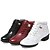 baratos Botas de dança-Mulheres Sapatos de Dança Moderna Couro Têni / Meia Solas Cadarço Salto Baixo Não Personalizável Sapatos de Dança Branco / Preto / Vermelho