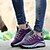 abordables Chaussures sport femme-Femme Chaussures Croûte de Cuir Printemps Eté Automne Confort Randonnée Talon Plat Lacet Pour Athlétique Violet Fuchsia