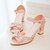 halpa Naisten sandaalit-Naisten Häät Puku Juhlat Kesä Paksu korko Tekonahka Valkoinen Pinkki Vihreä