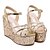 cheap Women&#039;s Sandals-Women&#039;s Shoes PU Summer Wedges / Open Toe Sandals Dress Wedge Heel Sequin Silver / Rose Gold