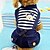 cheap Dog Clothes-Cat Dog Jumpsuit Winter Dog Clothes Green Dark Blue Costume Cotton Stripes Holiday Fashion XS S M L XL
