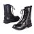 זול מגפי נשים-בגדי ריקוד נשים נעליים PU חורף מגפיים אופנתיים מגפיים שטוח שרוכים שחור