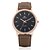 cheap Dress Classic Watches-Men&#039;s Fashion Round Leather Wristwatches Glass Analog Quartz Watch Casual Business Style