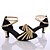 baratos Sapatos Para Dança de Salão &amp; Dança Moderna-Mulheres Sapatos de Dança Latina Salto Salto Personalizado Cetim Courino Laço Preto / Vermelho / Rosa claro / Interior