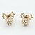 cheap Earrings-Women&#039;s Bowknot Party Work Casual European Fashion Imitation Pearl Rhinestone Earrings Jewelry Gold Bowknot For Wedding Party Daily Casual Sports