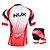 cheap Men&#039;s Clothing Sets-Nuckily Men&#039;s Short Sleeve Cycling Jersey with Shorts Red Patchwork Geometic Bike Shorts Jersey Clothing Suit Breathable Ultraviolet Resistant Reflective Strips Back Pocket Sports Polyester Patchwork