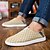 preiswerte Herrenpantoletten &amp; -slipper-Herrn Loafers &amp; Slip-Ons Flacher Absatz Komfort Sportlich Normal Draussen Nappaleder Leder Walking Herbst Blau / Beige