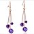 cheap Earrings-Purple Clear Crystal Sterling Silver Earrings Jewelry White / Purple For