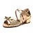 cheap Latin Shoes-Women&#039;s Latin Shoes Sparkling Glitter / Paillette Buckle Heel Bowknot / Sequin Flat Heel Customizable Dance Shoes Golden / Silver / Indoor / Leather / Practice