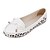 billige Flate sko til kvinner-Dame Mokasin Loafers i lær Komfort Loafers utendørs Sløyfe Flat hæl Komfort Kunstlær Svart Hvit Rød
