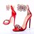 cheap Women&#039;s Sandals-Women&#039;s Crystal Sandals PU(Polyurethane) Spring / Summer / Fall Sandals Stiletto Heel Crystal / Flower Red / Golden / Wedding / Party &amp; Evening / Party &amp; Evening