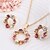 cheap Jewelry Sets-Multi-Colored Round Circle Shape Design Fine Jewelry Pendant Necklace Earrings Jewelry Set