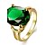 billige Motering-Band Ring Rose Gull Grønn Edelsten Gullbelagt Cocktail Ring Elegant Vintage Mote / Dame