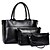 cheap Bag Sets-Women&#039;s PU(Polyurethane) Tote / Cover Solid Colored 3 Pcs Purse Set Black / Wine / Blue