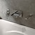 cheap Bathroom Sink Faucets-Shower Faucet / Bathtub Faucet / Kitchen faucet - Waterfall / LED Chrome Centerset Two Handles Four Holes