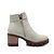 baratos Botas de mulher-Feminino Sapatos Courino Outono Inverno Salto Grosso Botas Curtas / Ankle Presilha Ziper Para Casual Social Preto Bege Cinzento Vermelho