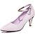 preiswerte Absatzschuhe für Damen-Damen Schuhe Kunstleder Frühling High Heels Niedriger Absatz Glitter Für Hochzeit Party &amp; Festivität Beige Purpur